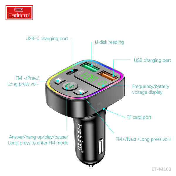 إيرلدوم ET-M103 بلوتوث سيارة Mp3