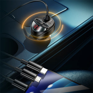 USAMS US-CC219 C41 30W Car Charger With 2IN1 Retractable Cable  Type-C+Lightning