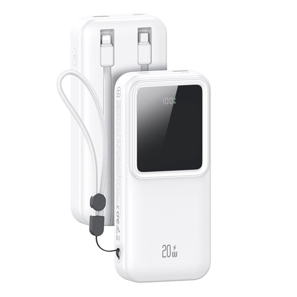 USAMS PD20W Dual-port Digital Display Fast Charging Power Bank With Dual Cables