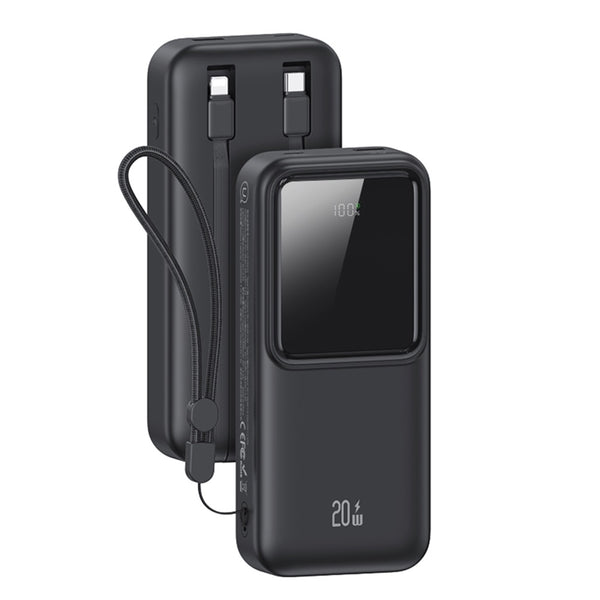 USAMS PD20W Dual-port Digital Display Fast Charging Power Bank With Dual Cables