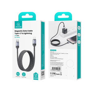 USAMS US-SJ705 30W Magnetic Data Cable Type-C To Lightning-Rui Series 1M