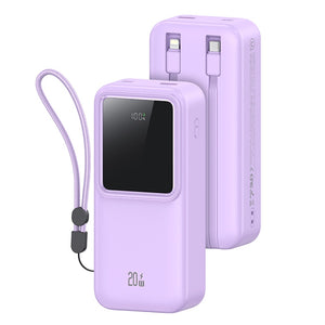 USAMS PD20W Dual-port Digital Display Fast Charging Power Bank With Dual Cables