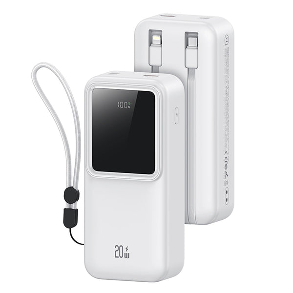 USAMS PD20W Dual-port Digital Display Fast Charging Power Bank With Dual Cables