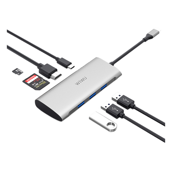 WiWU Alpha 731HP 7 in 1 Multiport Adapter Type-C