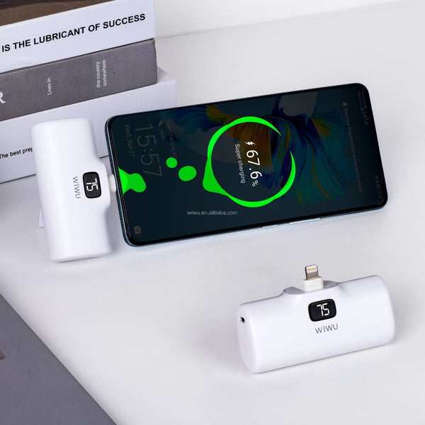 WiWU New 5000mAh Capsule Tail Plug Mobile 2 in 1 Power Bank P017