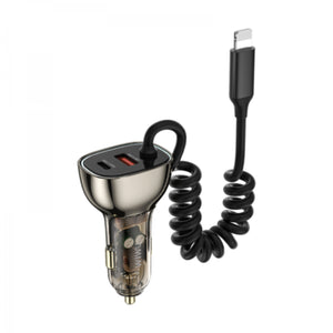 WIWU 90W Fast Car Charger with lightning cable Wi-QC016