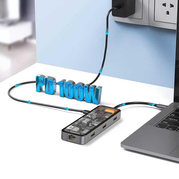 WIWU Cyber 8 in 1 Type-C Hub 100W