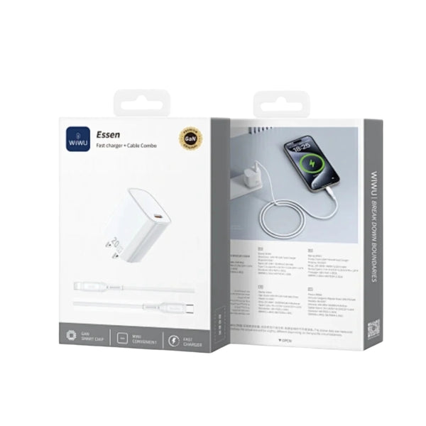 WiWU Essen GaN Fast Charger+Cable Combo (20W) Wi-G007
