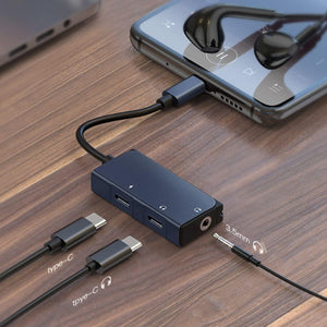 WIWU LT02 Pro Audio Adapter Type-C To Type-C & 3.5mm