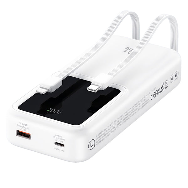 USAMS PD20W Dual-port Digital Display Fast Charging Power Bank With Dual Cables