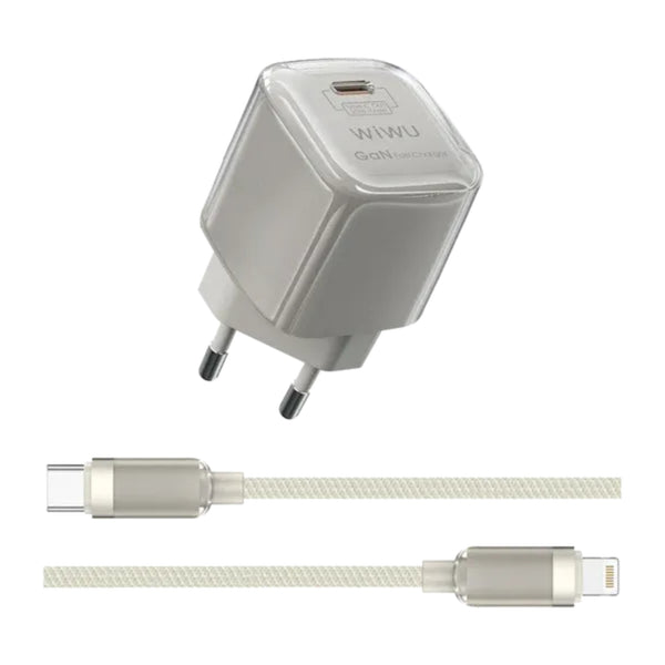 WIWU Jello GaN Charger with Lightning Cable Wi-U016