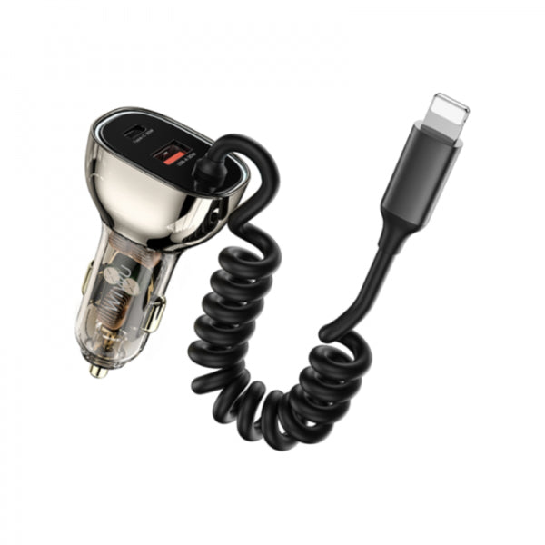 WIWU 90W Fast Car Charger with lightning cable Wi-QC016