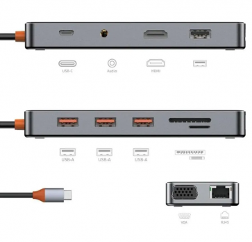WIWU Cyber 11 in 1 Type-C Hub 100W