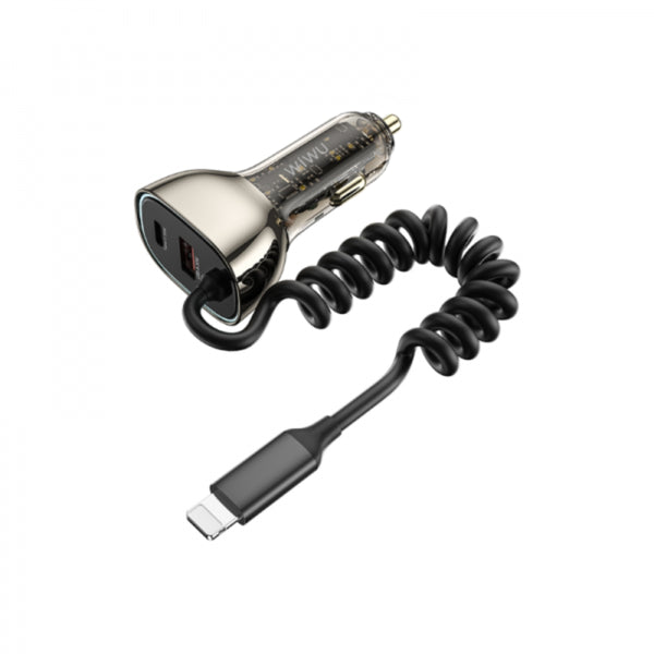WIWU 90W Fast Car Charger with lightning cable Wi-QC016