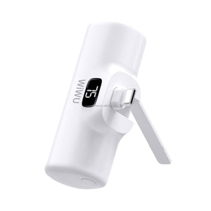 WiWU New 5000mAh Capsule Tail Plug Mobile 2 in 1 Power Bank P017