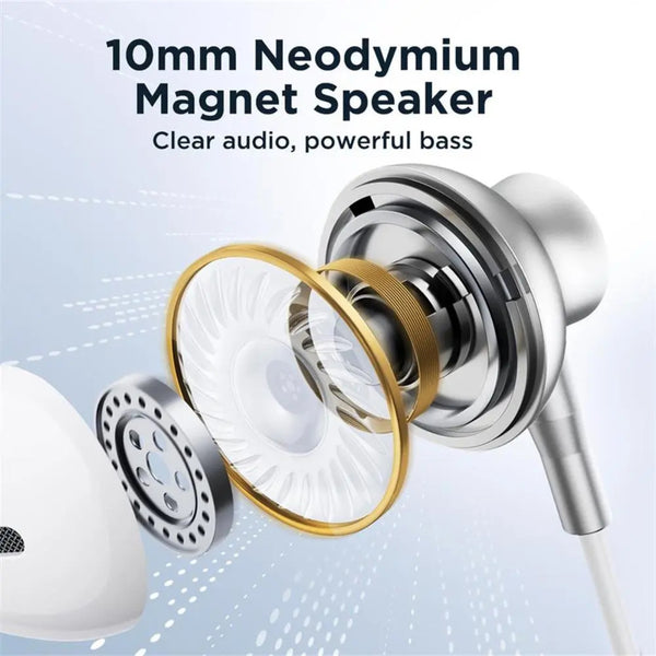 JOYROOM JR-EC07 TYPE-C Series Metal Half In-Ear Wired Earphones