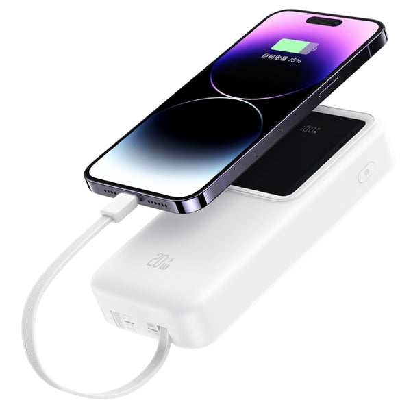 USAMS PD20W Dual-port Digital Display Fast Charging Power Bank With Dual Cables