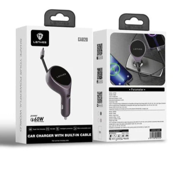 LENYES 60W Fast Charging Car Charger CA820
