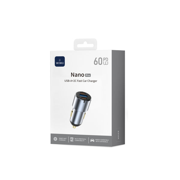 WIWU 60W Nano Pro A+2C Fast Car Charger Wi-CC032