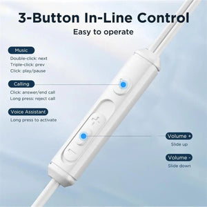 JOYROOM JR-EC07 TYPE-C Series Metal Half In-Ear Wired Earphones