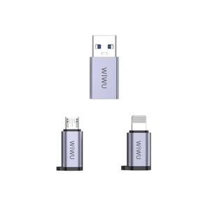 WiWU Concise Series 3in1 Type-C to USB-A/Micro/Lightning Adapter