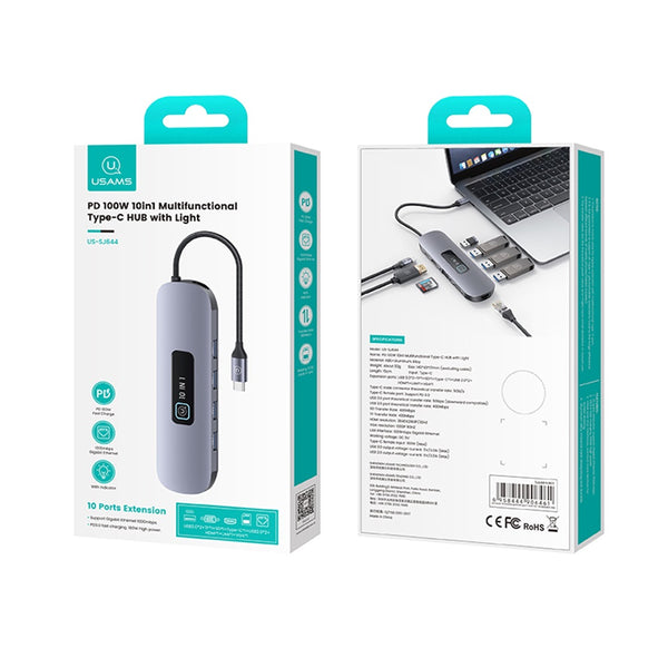 USAMS US-SJ644 PD100W 10in1 Multifunctional Type-C HUB
