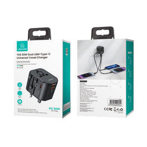 USAMS US-CC179 T59 20W Dual USB +Type-C Universal Travel Charger (US/AU/UK/EU)