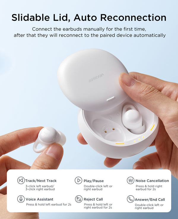 سماعات أذن لاسلكية حقيقية JOYROOM JR-TS2 للنوم