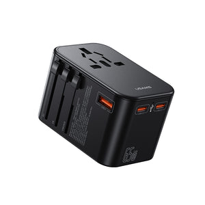 USAMS US-CC199 T62 65W Dual Type-C+USB Universal Travel Charger (US/AU/UK/EU)