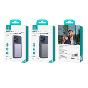 USAMS US-CD220 PD20W Ultra-thin Aluminum Alloy Magnetic Wireless Fast Charging Power Bank 5000mAh