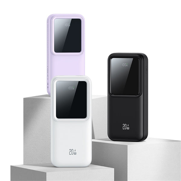 USAMS PD20W Dual-port Digital Display Fast Charging Power Bank With Dual Cables