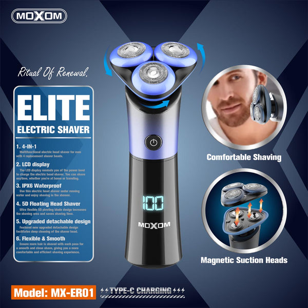 MOXOM MX-ER01 IPX6 Elite LCD Electric Shaver