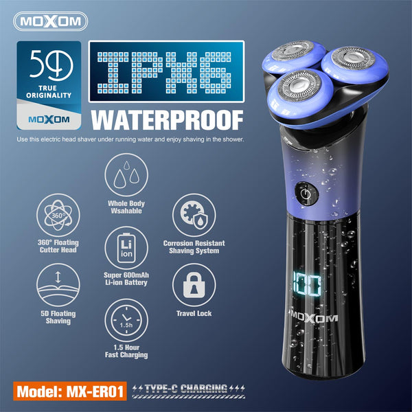 MOXOM MX-ER01 IPX6 Elite LCD Electric Shaver