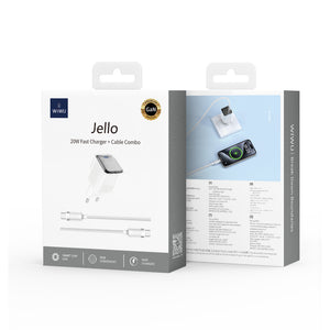 Jello 20W GaN Fast Charger+ Cable Sets EUType-C to Type-C Cable