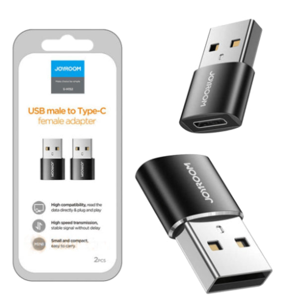 JOYROOM S-H152 USB Male to Type-C Female Adapter- 2pcs