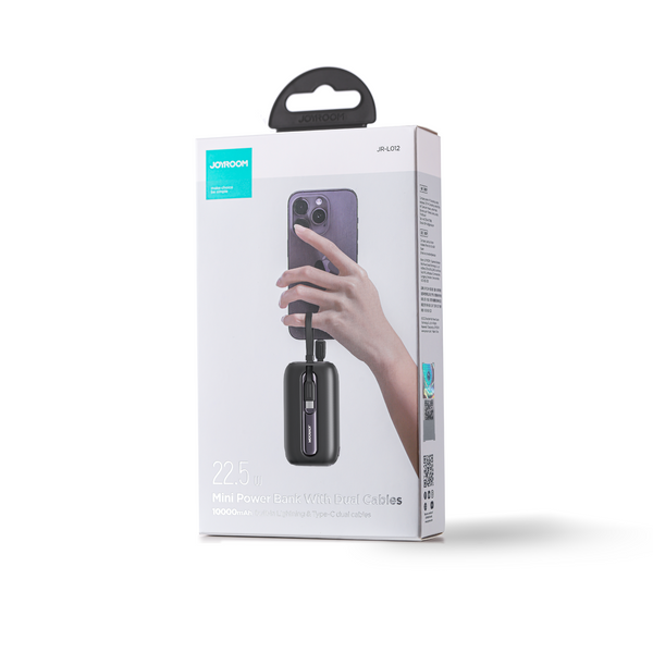 باور بانك ميني JOYROOM JR-L012 22.5W سعة 10000mAh مع كابلين مزدوجين