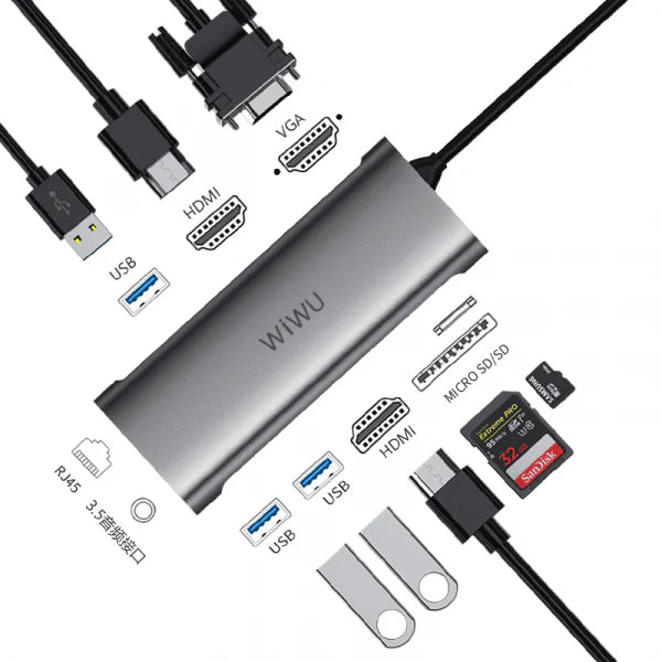 WiWU Alpha 11 in 1 USB C Hub All in One