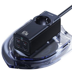 USAMS-CC225 67W Four-port Fast Charging Adapter 3C+1U  1.5M Cable 2200W AC power strip