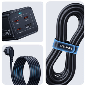 USAMS-CC225 67W Four-port Fast Charging Adapter 3C+1U  1.5M Cable 2200W AC power strip