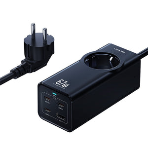 USAMS-CC225 67W Four-port Fast Charging Adapter 3C+1U  1.5M Cable 2200W AC power strip