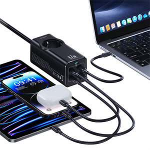 USAMS-CC225 67W Four-port Fast Charging Adapter 3C+1U  1.5M Cable 2200W AC power strip