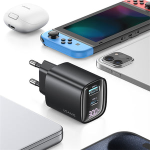 USAMS CC229 30W A+C GaN Digital Display  Fast Charger XC Series