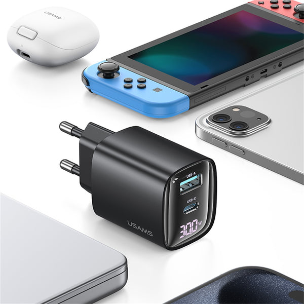 USAMS CC229 30W A+C GaN Digital Display  Fast Charger XC Series