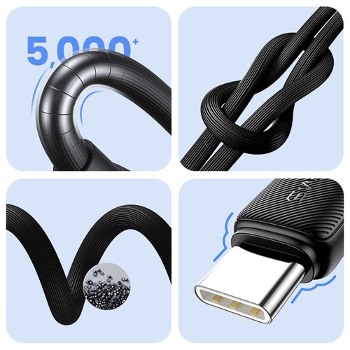 USAMS US-SJ691 60W Striped Data Cable Type-C To Type-C-KY Series 1M