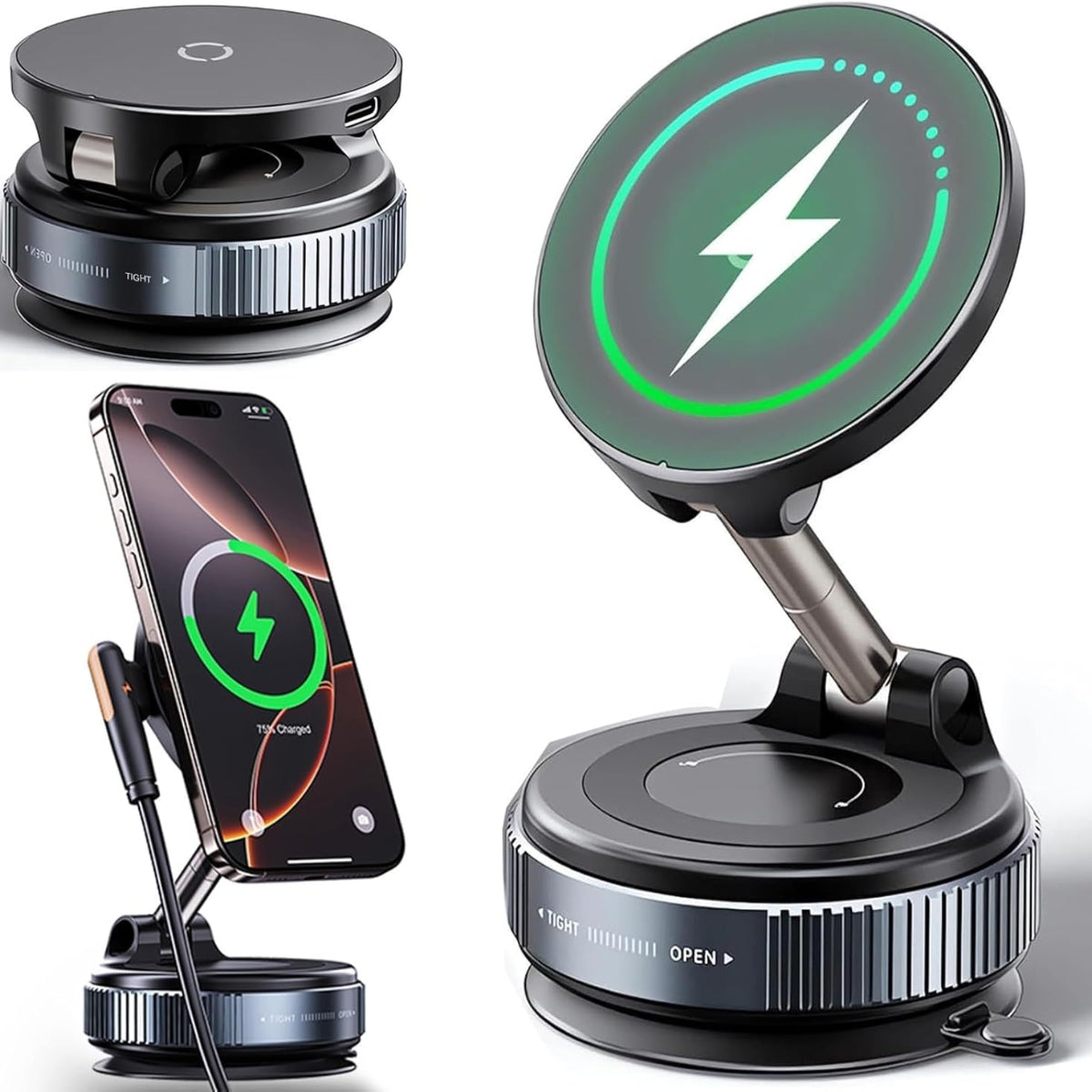 GOJI K007S Wireless Charging Phone Vacuum Suction Magnetic Holder