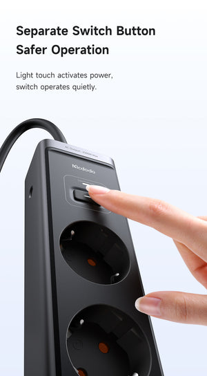 MCDODO CH-0620 6-in-1 30W GaN Surge Protection Power Strip (EU)