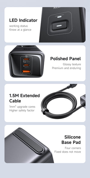 MCDODO CH-0620 6-in-1 30W GaN Surge Protection Power Strip (EU)