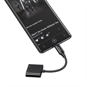 USAMS US-SJ598 AU15 Type-C to 3.5DC Audio Adapter With PD 60W Charging Port