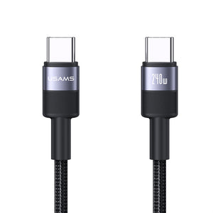 USAMS SJ727 240W Aluminum Alloy Data Cable Type-C To Type-C - SY Series 1.2M