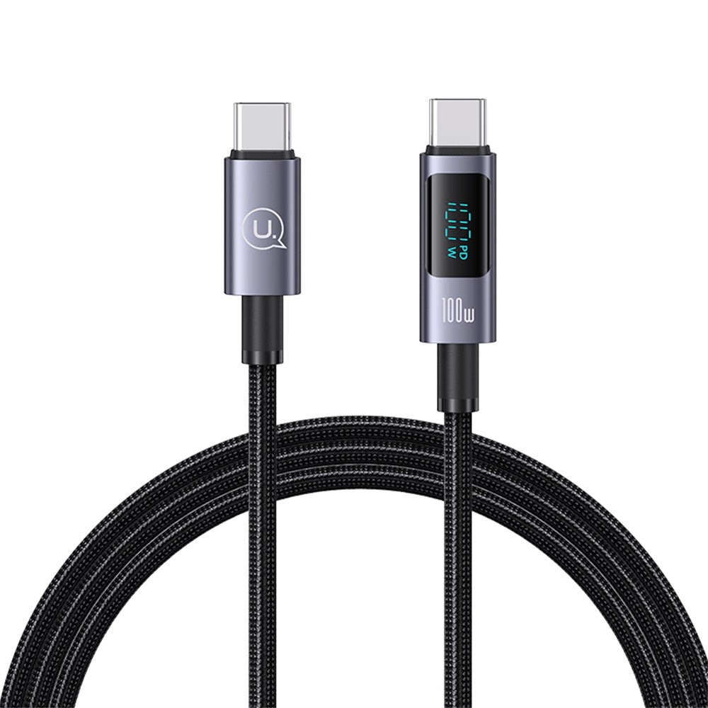 USAMS US-SJ671 Type-C To Type-C 100W Aluminum Alloy Digital Display Fast Charging & Data Cable -Sufeng Series 1.2m